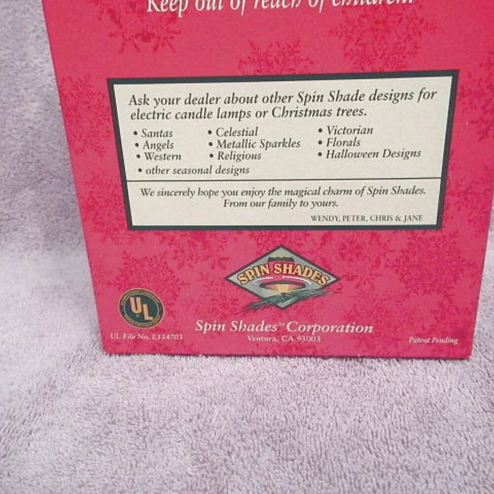 Vtg Revolving Christmas Tree Lamp Shades Set Of 3 With Light Bulbs Holiday NOS